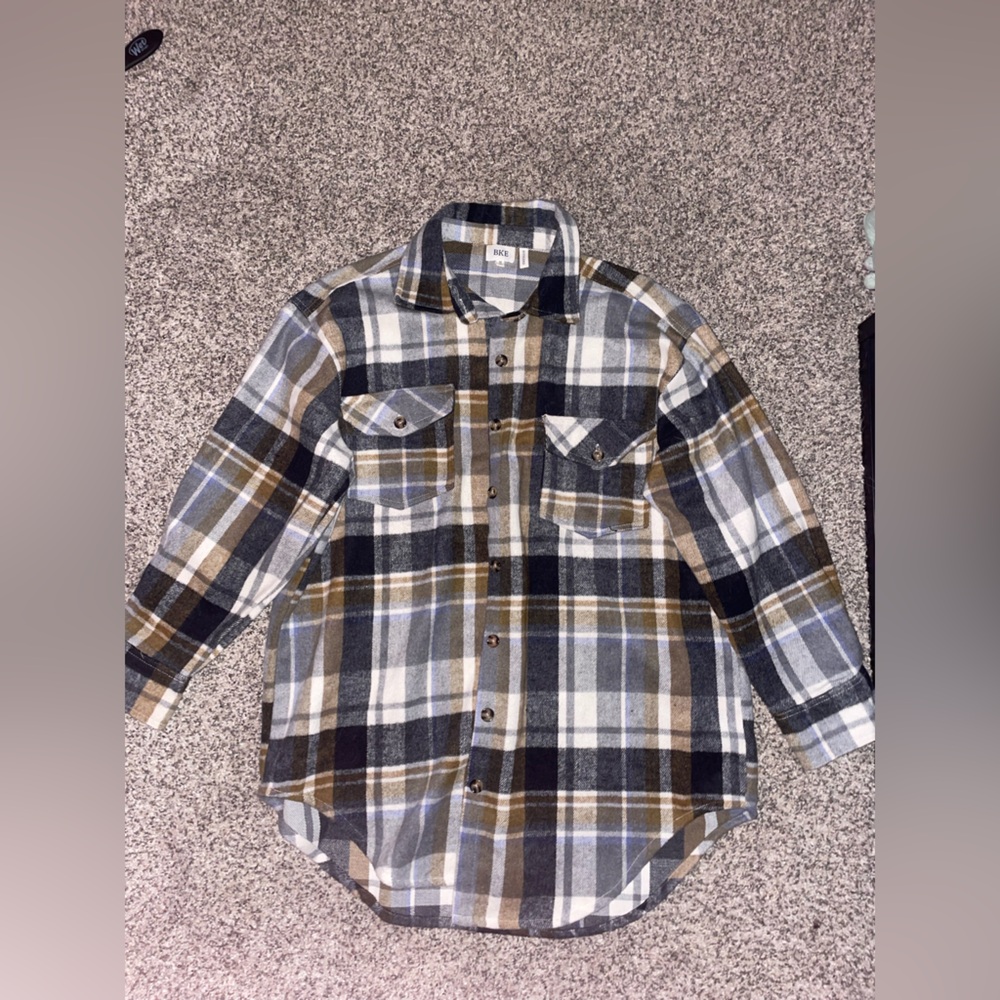 Buckle flannel tunic